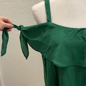 SHEIN green cold shoulder adjustable flutter